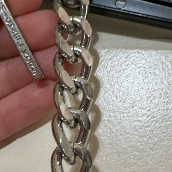 🆕MICHAEL MICHAEL KORS Ladies Navy Open Back Unlined Chain-link Strap Midi
Dress - Picture 13 of 14